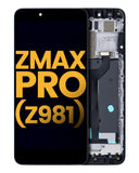 Replacement LCD Assembly With Frame Compatible with ZTE ZMax Pro (Z981) (Refurbished) (Black)