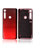 Replacement Back Cover Glass Compatible with Motorola One Macro (XT2016 / 2019) (Gradient / Red)