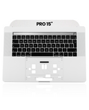Replacement Top Case With Keyboard Compatible with Apple MacBook Pro 15" A1990 (2018-2019) (UK English) (Used OEM Pull: Grade New) (Silver)