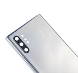 Replacement Back Cover Glass With Camera Lens Compatible with Samsung Galaxy Note 10 Plus / 5G (No Logo) (Aftermarket Plus) (Aura Glow / Silver)