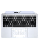Replacement Top Case With Keyboard Compatible with Apple MacBook Pro 13" A1708 (2016-2017) (French Keyboard) (Silver)