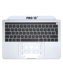 Replacement Top Case With Keyboard Compatible with Apple MacBook Pro 13" A1706 (2016-2017) (French Keyboard) (Silver)