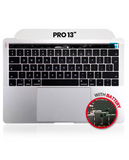 Replacement Top Case Assembly With Battery And Keyboard Compatible with Apple MacBook Pro 13" A1706 (2016) (US Keyboard) (Silver)