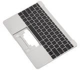 Replacement Top Case With Keyboard And Microphone Compatible with Apple MacBook 12" A1534 (2016-2017) (US English) (Used OEM Pull: Grade New) (Silver)