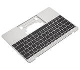 Replacement Top Case With Keyboard And Microphone Compatible with Apple MacBook 12" A1534 (2016-2017) (US English) (Used OEM Pull: Grade New) (Silver)