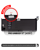 Replacement Battery (A1383) Compatible with Apple MacBook Pro 17" A1297 (2011)