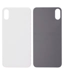 Replacement Back Glass With 3M Adhesive Compatible with Apple iPhone XS (No Logo / Large Camera Hole) (Silver)