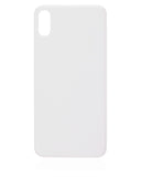 Replacement Back Glass With 3M Adhesive Compatible with Apple iPhone XS (No Logo / Large Camera Hole) (Silver)