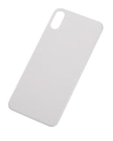 Replacement Back Glass With 3M Adhesive Compatible with Apple iPhone XS (No Logo / Large Camera Hole) (Silver)