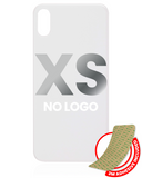 Replacement Back Glass With 3M Adhesive Compatible with Apple iPhone XS (No Logo / Large Camera Hole) (Silver)