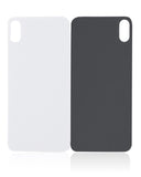 Replacement Back Glass With 3M Adhesive Compatible with Apple iPhone XS Max (No Logo / Large Camera Hole) (Silver)