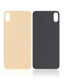 Replacement Back Glass With 3M Adhesive Compatible with Apple iPhone XS Max (No Logo / Large Camera Hole) (Gold)