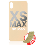 Replacement Back Glass With 3M Adhesive Compatible with Apple iPhone XS Max (No Logo / Large Camera Hole) (Gold)