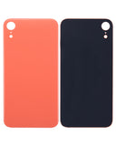 Replacement Back Glass With 3M Adhesive Compatible with Apple iPhone XR (No Logo / Large Camera Hole) (Coral)