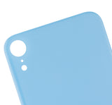 Replacement Back Glass With 3M Adhesive Compatible with Apple iPhone XR (No Logo / Large Camera Hole) (Blue)