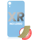 Replacement Back Glass With 3M Adhesive Compatible with Apple iPhone XR (No Logo / Large Camera Hole) (Blue)