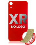 Replacement Back Glass With 3M Adhesive Compatible with Apple iPhone XR (No Logo / Large Camera Hole) (Red)