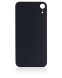Replacement Back Glass With 3M Adhesive Compatible with Apple iPhone XR (No Logo / Large Camera Hole) (Black)