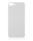 Replacement Back Glass With 3M Adhesive Compatible with Apple iPhone 8 Plus (No Logo / Large Camera Hole) (Silver)