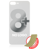 Replacement Back Glass With 3M Adhesive Compatible with Apple iPhone 8 Plus (No Logo / Large Camera Hole) (Silver)