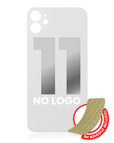 Replacement Back Glass With 3M Adhesive Compatible with Apple iPhone 11 (No Logo / Large Camera Hole) (White)