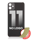 Replacement Back Glass With 3M Adhesive Compatible with Apple iPhone 11 (No Logo / Large Camera Hole) (Black)