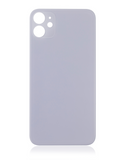 Replacement Back Glass With 3M Adhesive Compatible with Apple iPhone 11 (No Logo / Large Camera Hole) (Purple)