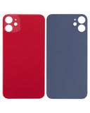 Replacement Back Glass With 3M Adhesive Compatible with Apple iPhone 11 (No Logo / Large Camera Hole) (Red)