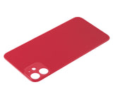 Replacement Back Glass With 3M Adhesive Compatible with Apple iPhone 11 (No Logo / Large Camera Hole) (Red)