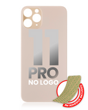 Replacement Back Glass With 3M Adhesive Compatible with Apple iPhone 11 Pro (No Logo / Large Camera Hole) (Gold)