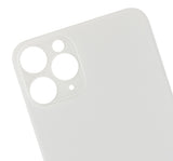 Replacement Back Glass With 3M Adhesive Compatible with Apple iPhone 11 Pro (No Logo / Large Camera Hole) (Silver)