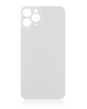 Replacement Back Glass With 3M Adhesive Compatible with Apple iPhone 11 Pro (No Logo / Large Camera Hole) (Silver)