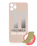 Replacement Back Glass With 3M Adhesive Compatible with Apple iPhone 11 Pro Max (No Logo / Large Camera Hole) (Gold)