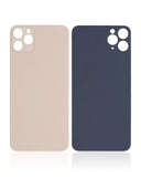 Replacement Back Glass With 3M Adhesive Compatible with Apple iPhone 11 Pro Max (No Logo / Large Camera Hole) (Gold)