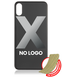 Replacement Back Glass With 3M Adhesive Compatible with Apple iPhone X (No Logo / Large Camera Hole) (Space Gray)