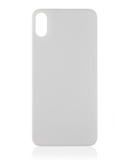 Replacement Back Glass With 3M Adhesive Compatible with Apple iPhone X (No Logo / Large Camera Hole) (Silver)