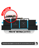 Replacement Battery (A1820) Compatible with Apple MacBook Pro 15" A1707 (2016-2017)