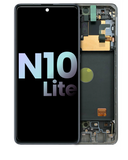 Replacement OLED Assembly With Frame Compatible with Samsung Galaxy Note 10 Lite (Service Pack) (Aura Glow / Silver)