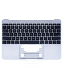 Replacement Top Case With Keyboard And Microphone Compatible with Apple MacBook 12" A1534 (2015) (US English) (Used OEM Pull: Grade A) (Space Gray)