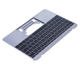 Replacement Top Case With Keyboard And Microphone Compatible with Apple MacBook 12" A1534 (2015) (US English) (Used OEM Pull: Grade A) (Space Gray)