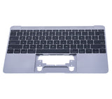 Replacement Top Case With Keyboard And Microphone Compatible with Apple MacBook 12" A1534 (2015) (US English) (Used OEM Pull: Grade A) (Space Gray)