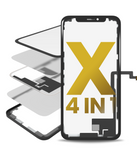 Replacement 4 in 1 Long Flex (Digitizer Touch With Glass + OCA + Frame Pre-installed) Compatible with OCA Master iPhone X (OCA Master)