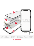 Replacement 4 in 1 Short Flex (Digitizer Touch With Glass + OCA + Frame Pre-installed) Compatible with OCA Master iPhone XS Max (OCA Master)