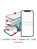 Replacement 4 in 1 Short Flex (Digitizer Touch With Glass + OCA + Frame Pre-installed) Compatible with OCA Master iPhone 12 / 12 Pro (OCA Master)