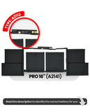 Replacement Battery (A2113) Compatible with Apple MacBook Pro 16" (A2141 / 2019)