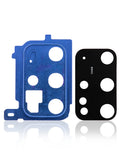 Replacement Back Camera Lens With Cover Bezel Ring Compatible with Samsung Galaxy S20 Plus (Cloud Blue)