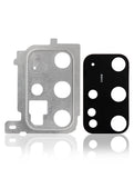 Replacement Back Camera Lens With Cover Bezel Ring Compatible with Samsung Galaxy S20 Plus (Cloud White)