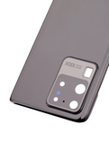 Replacement Back Cover Glass With Camera Lens Compatible with Samsung Galaxy S20 Ultra 5G (No Logo) (Aftermarket Plus) (Cosmic Black)
