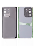 Replacement Back Cover Glass With Camera Lens Compatible with Samsung Galaxy S20 Ultra 5G (No Logo) (Aftermarket Plus) (Cosmic Black)