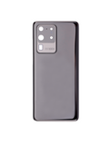 Replacement Back Cover Glass With Camera Lens Compatible with Samsung Galaxy S20 Ultra 5G (No Logo) (Aftermarket Plus) (Cosmic Black)